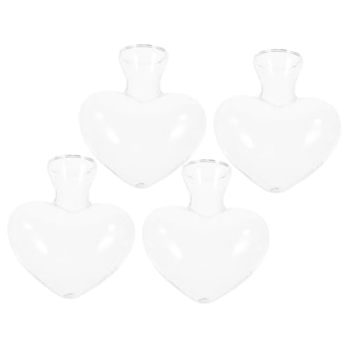 Yardwe 4 Stück Liebe Glasvase Pflanzen Dekor Pflanzendekorationen Töpfe Glas Pflanzflasche Haushaltsvase Glasvase Wasserpflanzvase Pflanzenpflanzgefäß Klarer Topf Transparent von Yardwe