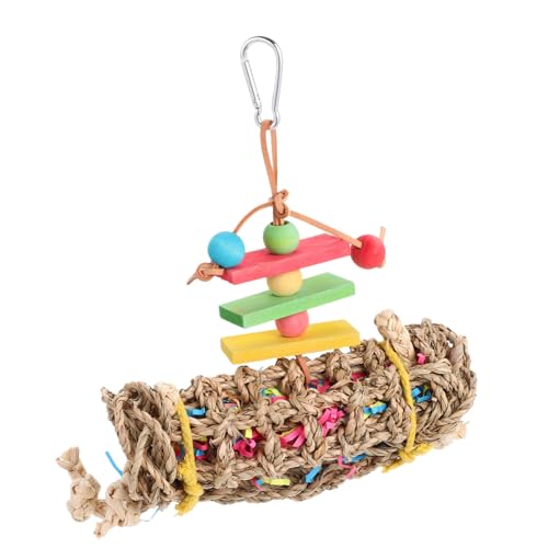 Yardwe 4 Stück Papagei Kauspielzeug Vogelspielzeug Aus Holz Schredder Für Vogelkäfige Spielzeug Zum Beißen Von Papageien Vogel-Rattan-Kugel Spielzeuge Papageienzubehör Backenzahn Weingras von Yardwe