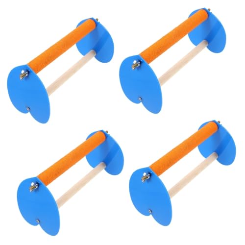 Yardwe 4 Stück Papageienständer tummelplatz The Playground Wooden Hangers Papageien Training rankgitter Holz Vogelstange Vogelkäfigständer tragbar Vögel Stativ Planke Büro Barsch Acryl von Yardwe