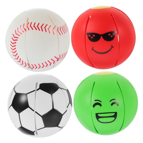 Yardwe 4 Stück Spielzeugball Drücken Hunde Aufblasbare Fußbälle Schaumstoff-fußball Kleine Hüpfbälle Schwamm Fußball Spielplatzbälle -fußball Schaumstoff-trainingsfußball Plastik von Yardwe