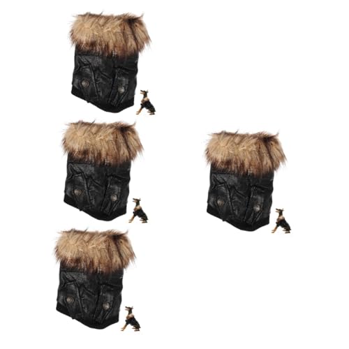 Yardwe 4 Stück Warme Hundejacke Kleine Hundekleidung Warmes Winterhundeoutfit Hund Kältefestes Kostüm Warmes Haustierkostüm Haustiermantel Cosplay-kostüme Hundemantel Atmungsaktiv Plüsch von Yardwe