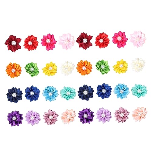 Yardwe 40St Halter für Tierhaare blumenhaarband Flower Hair Clips blumenhaarklammer blumenhaarspange Zubehör für Hundehütten Kragen Haarschmuck Seil aus Tierhaaren Tierhaargummi von Yardwe