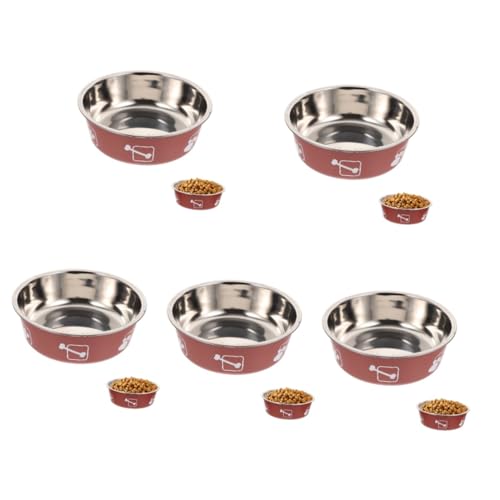 Yardwe 5St Edelstahlschüssel für Haustiere sommerlicher Haustiernapf kleine hundenäpfe für welpen Katzennäpfe pet Feeder pet Water Bowl Futternapf für Hunde Hundefutter Rostfreier Stahl von Yardwe