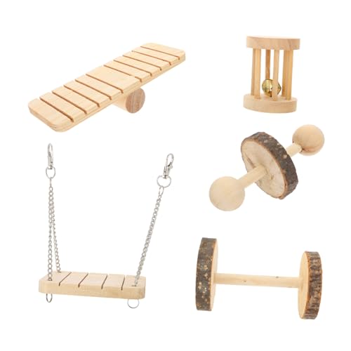 Yardwe 5St Hamster holzspielzeug Spielzeug für Sittiche Beißring-Spielzeug Kaninchenspielzeug Hamster Spielzeug Hasenspielzeug Spielset aus Holz Kauspielzeug für Kleintiere natürlich von Yardwe