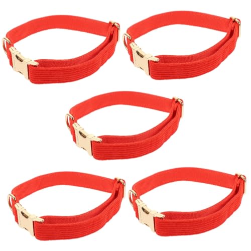 Yardwe 5St Hundehalsband Christmas Weihnachten Family Welpen-Krawatten Sportzubehör Halskette Weihnachtskette Haustierhalsband für Hund Welpen-Hals-Dekor Tuch Halskreis Seil schmücken rot von Yardwe