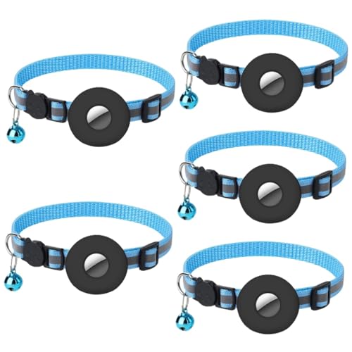 Yardwe 5st Katzenhalsband Tracer Haustierhalsband Verstellbare Welpenhalsbänder Für Streu Hundehalsband Kleine Hundehalsbänder Anti-Verlust-reflexkragen Draussen Nylon Katzenglocke von Yardwe