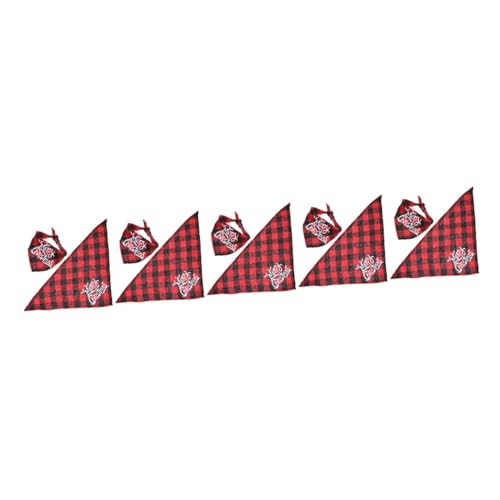 Yardwe 5St Weihnachtslätzchen Hunde Speichel Handtuch Weihnachtshundekostüm hundeschal Weihnachten Weihnachts-Hundeschal Haustier-Lätzchen dekoratives Bandana Baumwolle Polyester von Yardwe