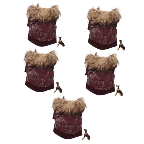 Yardwe 5St warme Hundejacke Hundemantel für Mops winterhundemantel Kostüm für Haustiere bei kaltem Wetter Hundemäntel für kleine Hunde Kleider winter hundemantel Haustier-Outfit Mode Pu von Yardwe