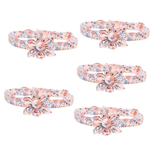 Yardwe 5St Blumenkragen Cool Krawattenhalsband für Welpen Hundehalsband mit Blumenmuster Verstellbares Hundehalsband dekorative Welpenhalsbekleidung Hundehalsband mit Blumendekor Roségold von Yardwe