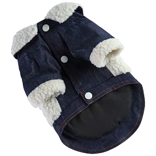 Yardwe 5st Kleidung Für Haustiere Winter-welpen-Jeans Welpenmantel Hundekostüm Kleidung Hündchen-Kapuzenpullover Winter Hundemantel Winterjacken Mäntel Traktionsset Warm Halten Polyester von Yardwe