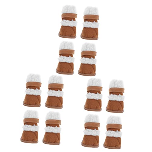 Yardwe 6 Paare Schneestiefel Für Haustiere Haustier Katze Winterschuhe Hundeschuhe Mittelgroße Hunde Pfotenschutz Winterstiefel Für Haustiere Hundestiefel Schneeschuhe Sherpa Verdicken von Yardwe