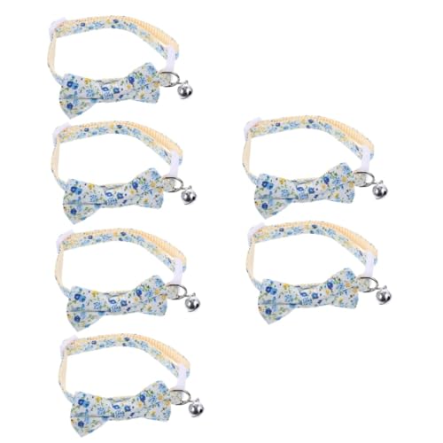 Yardwe Katzenhalsbänder 6 STK Katzenhalsband Welpenhalsband Katzenversorgung Hundehalsband Katze Geschenk klein geblümt schmücken Trompete Krawatte x3 Zubehör Polyester-Nylon von Yardwe