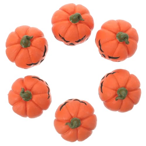 Yardwe 6st Aquarium Dekoration Aquarium Figuren Aquarium- Halloween Kleiner Kürbis Kürbisse Gefälscht Kürbis Im Freien Halloween-szenenlayout Herbstdekoration Cool Harz Orange von Yardwe