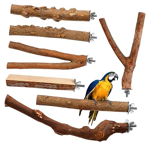 Yardwe 7 STK Pfahl aus Pfefferholz Stangenhalter aus Holz Spielzeug für Vogelkäfige naturholz vogelgitter Spielzeuge Pflanzenständer Vogelstangen für Käfig Plattform aus Holzstangen Vögel von Yardwe