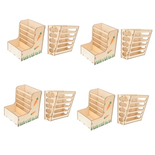 Yardwe 8 STK Hasengrasständer Käfighasen-Futterspender Hasentasche Bodenhasen-Futterstation Kaninchen Hasen zubehör hasenzubehör meerschweinchen käfig zartes Gestell Käfig-Feeder hölzern von Yardwe
