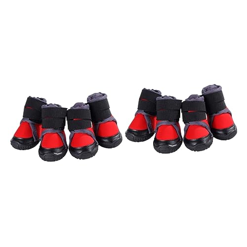 Yardwe 8 STK Outdoor-Schuhe für Haustiere hundeschuhe Hundestiefel Regenstiefel für Haustiere Outdoor-Schuhe für Hunde Haustier warme Schuhe kleine Haustierschuhe Schutz rot von Yardwe