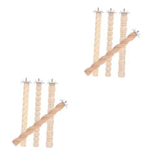 Yardwe 2sets Vogel Vögel Dekorative Ornamente Sittich Spielzeug Papagei Barsch Holz Vogel Spielzeug Für Sittiche 4 Stücke * 2 von Yardwe