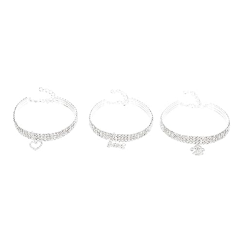 Yardwe 9 STK Haustierhalsband Welpenhalsband Bling Hundehalsband Kätzchen-Ornament Haustierhalsbänder Mit Strasssteinen Bling-Halsband Hundezubehör Hundebedarf Legierung Strass Tragbar von Yardwe