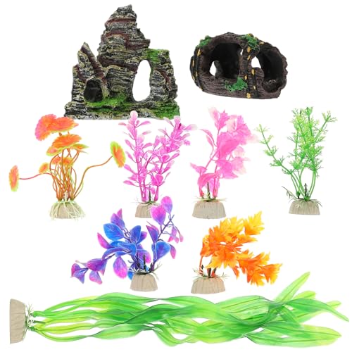 Yardwe 9St Aquarienpflanzen für Fische Aquarienpflanzen aus Seide aquariumpflanzen Set Reptilien Terrarium Dekoration künstliche Pflanzen angelrolle Pflanzendekore für Aquarien Plastik von Yardwe