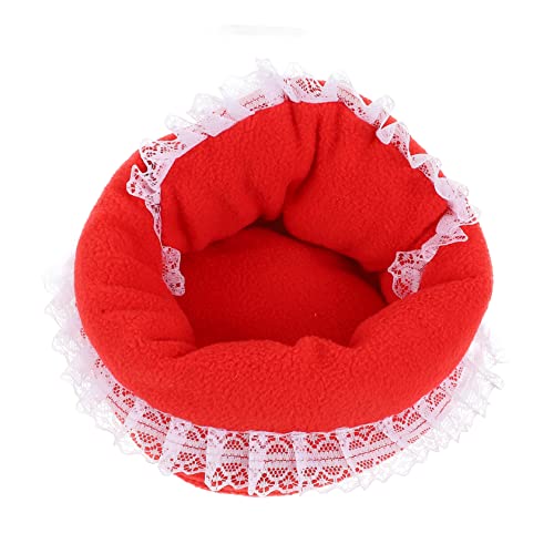 Yardwe Baumwollnest Hase Indoor-Hausschuhe Frettchen Film Träger Animal Polster haustierbett Hamstermatte Haustiermatte schlafsofa Haushalt Chinchilla Bett Chinchilla -Nest Baumwolle rot von Yardwe