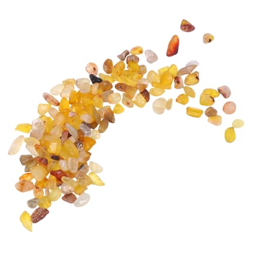 Yardwe Blumentopf Ornament Crushed Citrine Dekorationen Für Aquarien Kieselsteine ​​für Aquarien Aquarium- Trommelsteine ​​und Kristallmasse Aquariumdekorationen Kiessteine Fischvase von Yardwe