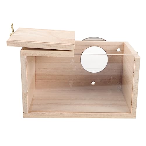 Yardwe Box Fenster Vogel Zucht Häuser Holz Acryl Meerschweinchen Käfig Träger Birdfeeders von Yardwe