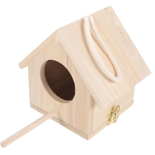 Yardwe Box Vogel Terrarium Vogelhaus Holz Vogelnest Sittich Versorgung Fenster Vogelzuchthäuser Papageienbedarf Schlafnest Sittich Zubehör Holz Sittichnest Vogelbedarf von Yardwe