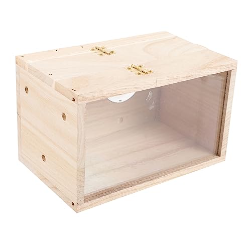 Yardwe Box Voliere Kleine Vogel Feeder Acryl Käfig Vogel Feeder Vogel Feeder Holz von Yardwe