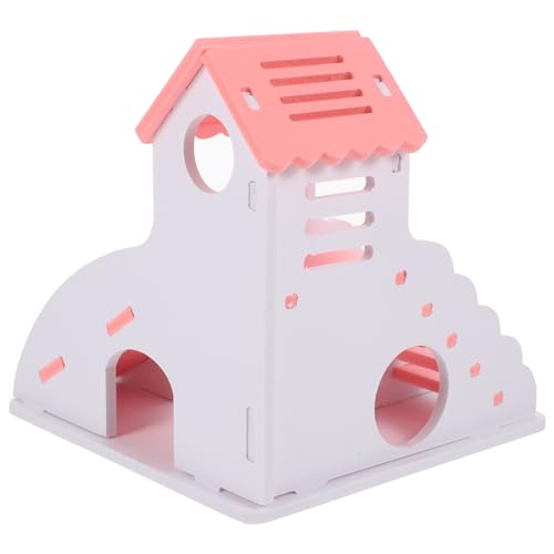 Yardwe Hamster- Hamster hamsterspielzeug Hamster Kletterturm meerschweinchen versteck Kletterspielzeug entzückendes Hamsterversteck farbiges Hamsterversteck PVC Rosa von Yardwe