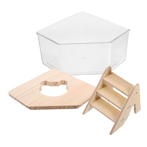 Yardwe Hamster Sandbadebox Mit Rampe 1 Set Kleintier Sandbad Für Hamster Und Rennmäuse Ideal Für Die Hygiene Im Hamsterkäfig Inklusive Hochwertigem Badesand Und Leicht Zu Reinigenden von Yardwe