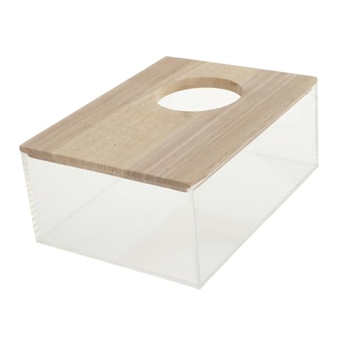 Yardwe Hamster Toilette Hühnerstaubbadewanne Wasserspeicher für Wasserbob-Badewanne Jet Bausatz Tank Hamster klo Hamster sandbad transparente Hamsterbadewanne Chinchilla-Badewanne hölzern von Yardwe