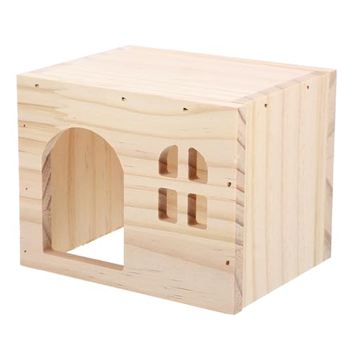 Yardwe Nagerhaus Meerschweinchen Hamsterhaus Aus Holz Versteck Für Meerschweinchen Eichhörnchenhütte Aus Holz Kleintierversteck Kaninchenhütten Für Chinchilla Hamster Hase Igel Guinea Pig von Yardwe