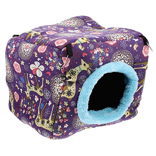 Yardwe Hamsternest Hamsterbett Haustier Bettwäsche Hamsterkäfig Katze nagerhaus pet Bed Chinchilla Schlafhaus petbett Tierbettchen Warmer Ruheplatz Ruhebett zum Schlafen Baumwolle Violett von Yardwe