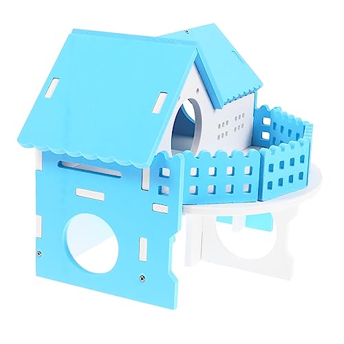 Yardwe Hamsternest Plüsch Bausatz Meerschweinchen Rampe Hamster Toilette Hamster verstecken nagerhaus kleintierhaus Doppellagiges Hamsterhaus kleines Spielhaus für Haustiere PVC Blue von Yardwe