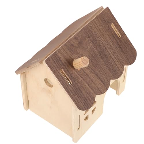 Yardwe Hamsternest aus Holz Rattenhaus Haustier schlafhaus Guinea Versteck DIY Hamster Käfig DIY Hamster Versteck Spielzeug Meerschweinchen Hamster Holzhütte Hamsterhaus hölzern von Yardwe