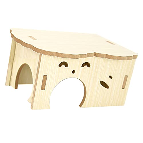 Yardwe Hamsternest aus Holz coop Hamster verstecken Hasenversteck großes Kaninchenversteck Vlies Ratte nagerhaus Hamsterhaus Hamsterhütten aus Holz Holzhaus für Hamster hölzern von Yardwe