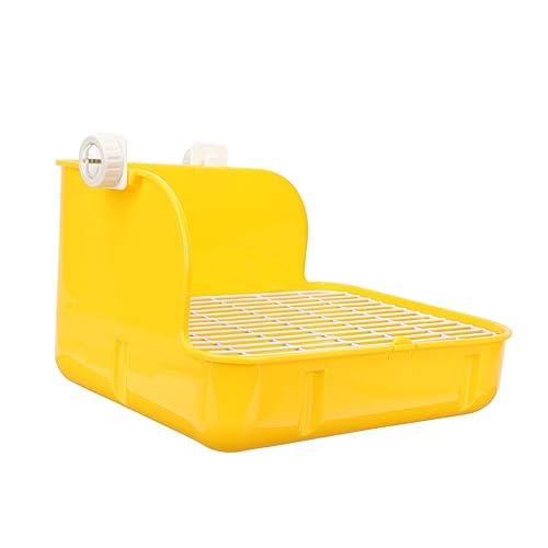 Yardwe Haushalt Häschen Toilette Welpe Meerschweinchenkäfig Schweine Chinchilla-Sand Töpfchen Trainingssitz Coop Hamsterkäfig Wurf Hasentablett Groß Haustier Bad Yellow Plastik von Yardwe