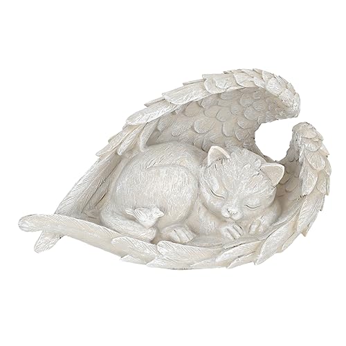 Yardwe Haustier Grabstein Gartenschmuck Für Katzen Figur Haustier-denkmal Katzenliebhaber Solarkatzen-gartenstatuen Hundedenkmal Hundestatue Urnen Gedenkstein Für Hunde Harz Light Grey von Yardwe