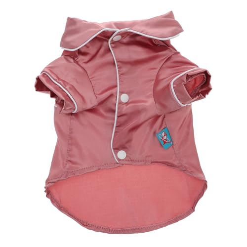 Yardwe Haustier-Pyjama Hundestichkostüm Hunde-Hoodie hundeschuhe mit reißverschluss für Hunde Zubehör hundemantel Dog Raincoat Hundekleidung Baumwollkleidung für Haustiere Polyester Rosa von Yardwe