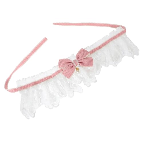 Yardwe Haustier-schleifenhalsband Kleines Hundehalsband Kätzchenhalsband Katzenhalsband Mit Fliege Halskrawatte Für Welpen Katzenhalsband Rosa Haustier Hund Spitze Schal von Yardwe