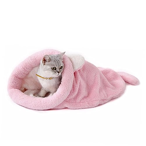 Yardwe Schlafsack Für Haustiere Haustierzubehör Haustierbett Hundehaus Bett Haustier Warmes Hundematte Hund+ Haustier-Pads Glattes Haar Rosa Zwingerkatze von Yardwe