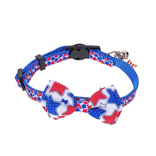 Yardwe Haustierhalsband amerikanische Flagge legstasy Fliege mit Welpenhalsbändern Katze Flaggen Haustier-Kätzchen-Halsband Hundehalsband mit US-Flagge Krawatte schmücken Schleife Banner von Yardwe