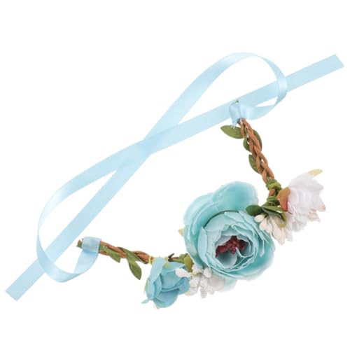 Yardwe Haustierhalsband hundezubehör Dog Accessories Haustierzubehör гирлянда Glyzinien hängende Blumen Glyziniengirlande Tragbares Welpenhalsband blumenhalsband für Hunde Stoff Sky-Blue von Yardwe