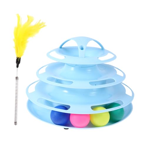 Yardwe Haustierjagdspielzeug interaktives Spielzeug Interactive Toys Interaktives Katzenspielzeug Katzenspuren Spielzeug Bewegungsbedürfnisse von Haustieren Pet-Ball-Spielzeug Blue von Yardwe