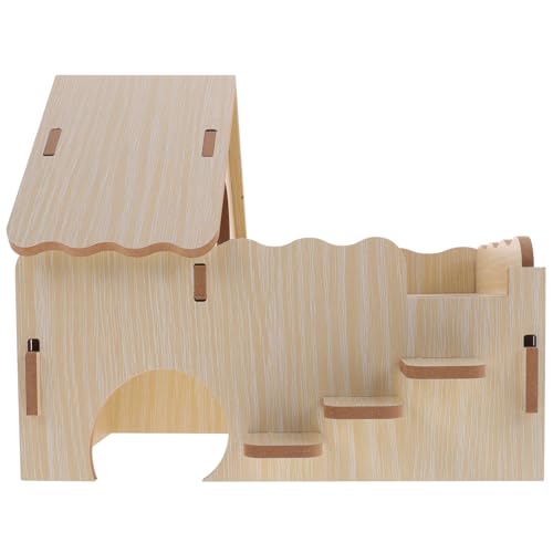 Yardwe Holzhaus Kaninchenstall Versteck Eichhörnchen Minikäfig Für Hamster Schildkrötenhaus Käfige Hängematte Vlies Coop Heufütterung Haustier Huhn Hase Tiere Liner Auto von Yardwe