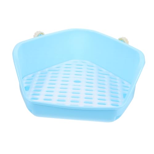 Yardwe Kasten Kaninchentoilette Automatisch Bad Kaninchen Heu Chinchilla Büschel Träger Schaufel Käfige PIPI-Pads Für Hunde Frettchen Spender Guinea-Tunnel Blue Plastik von Yardwe