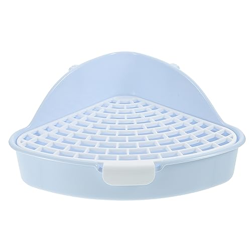 Yardwe Kasten Kaninchentoilette Hasenstreu Pellets Balsam Hasen-Toilettentablett Hasenstall kaninchenklo Hasen klo kleines pinkel Toilette Trainingsecke für Haustiere Plastik Blue von Yardwe