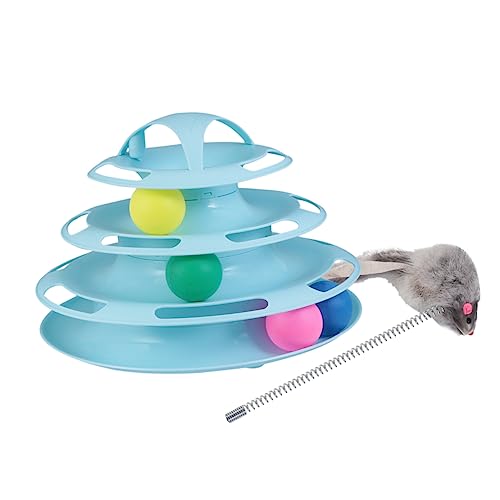 Yardwe Katzen-Spielzeug-Set Katze spielt Stock Gehirnspielzeug interaktives katzenspielzeug Interactive cat Toy Spielzeuge Kätzchen-Kreis-Tracks Ball jagen Haustier Spur einstellen von Yardwe