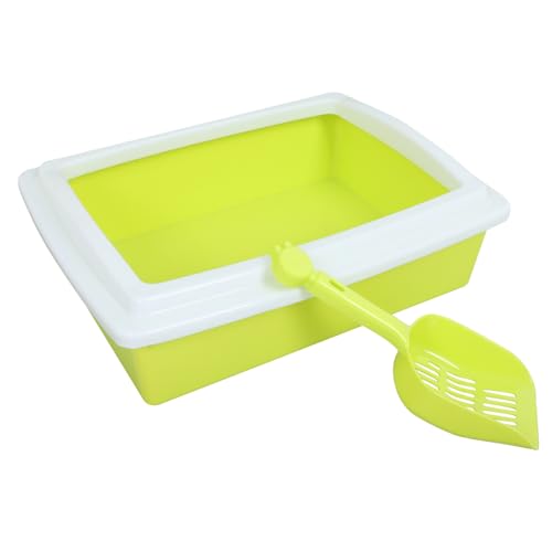 Yardwe Katzentoilette Katzenstreuschaufel Mit Halter Kätzchentöpfchen Katze Notwendigkeiten Katzenputzbecken Kaninchentoilette Light Green Abs von Yardwe