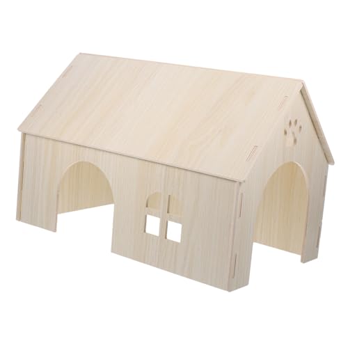 Yardwe Luxuriöses Großes Hamsterhaus Aus Holz Versteck für Meerschweinchen Haustiernest und Eichhörnchen Spielhaus Aus Holz Zum Entspannen von Yardwe